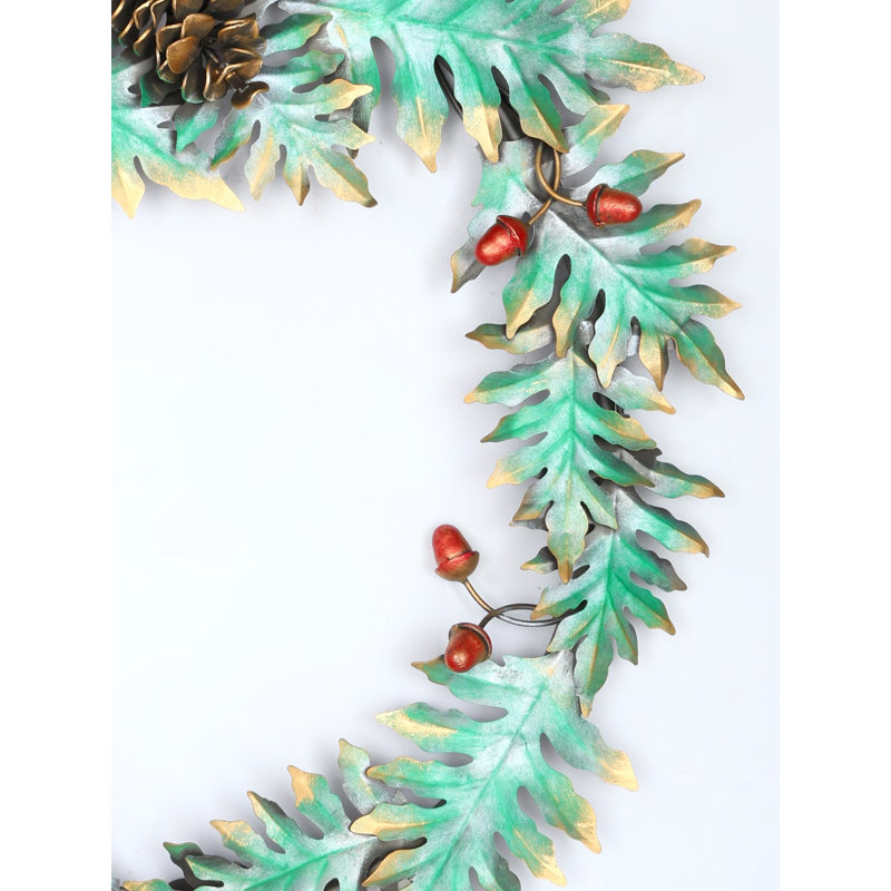 Décoration murale couronne de Noël en fer 27 po Exotic India