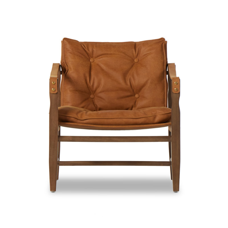 Lenz 25.5'' Wide Armchair, Kennison Cognac Genuine Leather