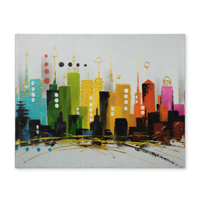 Blue Cities Building Placemat - Colorful Cityscape Home Decor