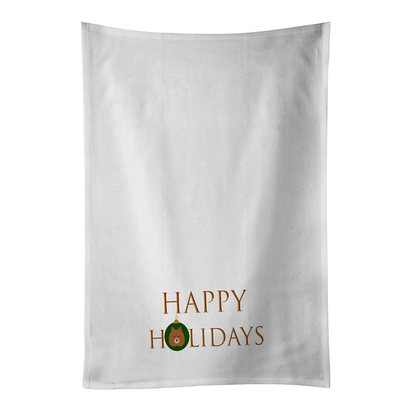 Ensemble de 2 serviettes de cuisine Elo Dog - Happy Face Christmas