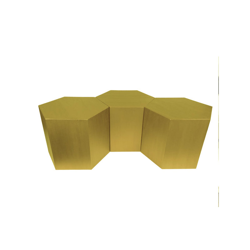 Coffee Table, 16" H x 20" L x 17.3" W, Brass
