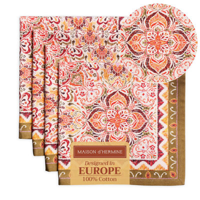 Serviettes de table damassé 100 % coton Maison d'Hermine - 20 po x 20 po