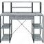 Bureau avec tablettes ouvertes et huche-543870849