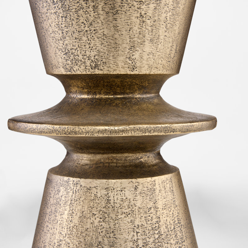 Clepsydra Top End Table, Antique Brass