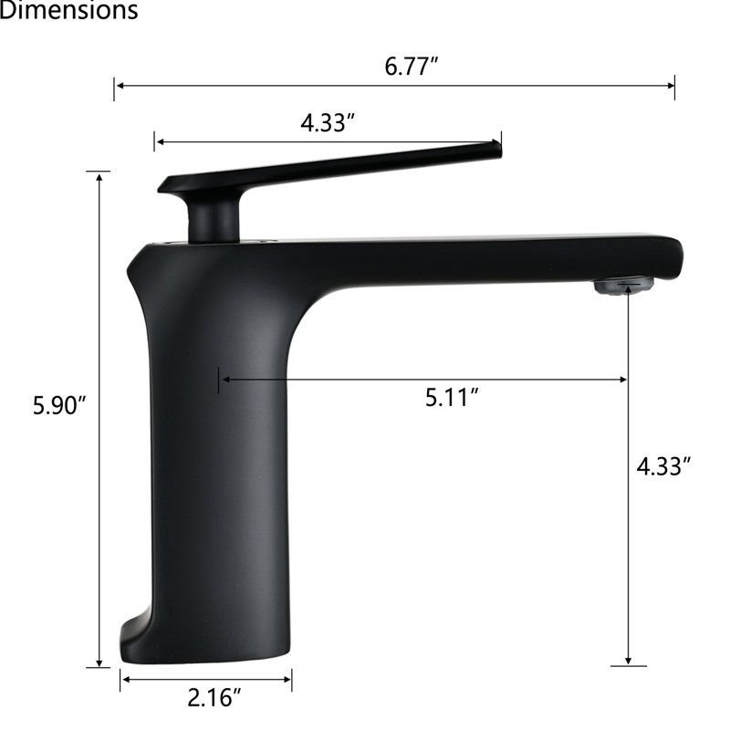 Matte Black Bathroom Faucet - Single Hole, Brass Build, Ensures Long-Term Durability And Easy Maintenance Hole Construction For Durability, Clean Hygienic Water Flow