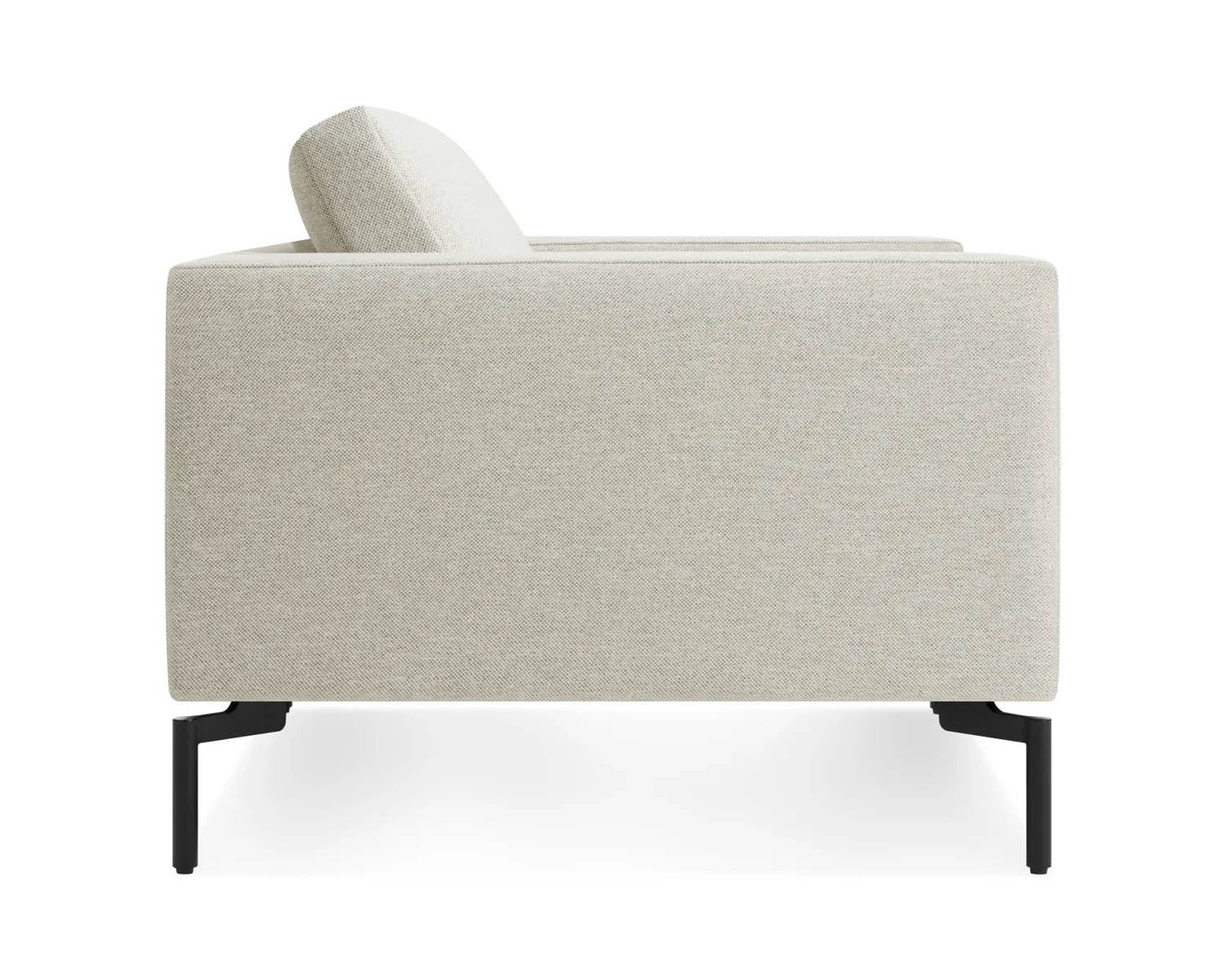 New Standard Upholstered Armchair, Black, Maharam Mode in Clavicle Polyester Blend