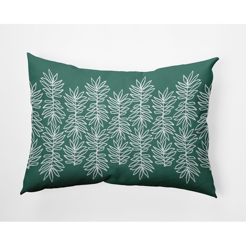 Reversible Throw Pillow, Juniper/White Floral