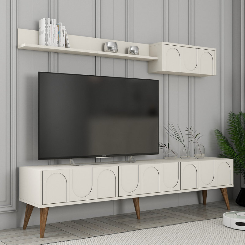 Keikei Unfinished TV Stand, Cream