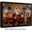 Black Framed Vintage Santa Last Supper Wall Art - Christmas Religious Scene Decor Framed Prints-1360353508
