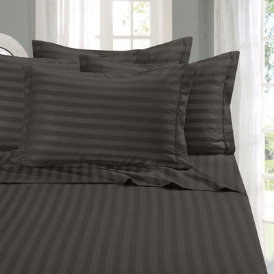 6-Piece 100 GSM Striped Microfiber Sheet Set with 4 Pillowcases