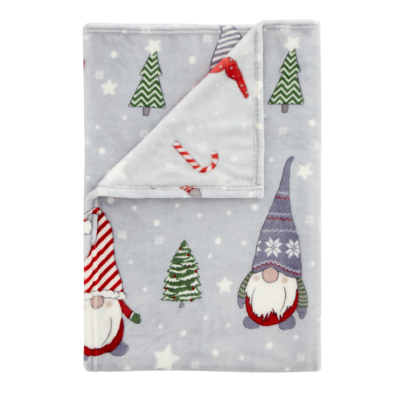 Christmas Gnomes Fleece Cosy Blanket Throw