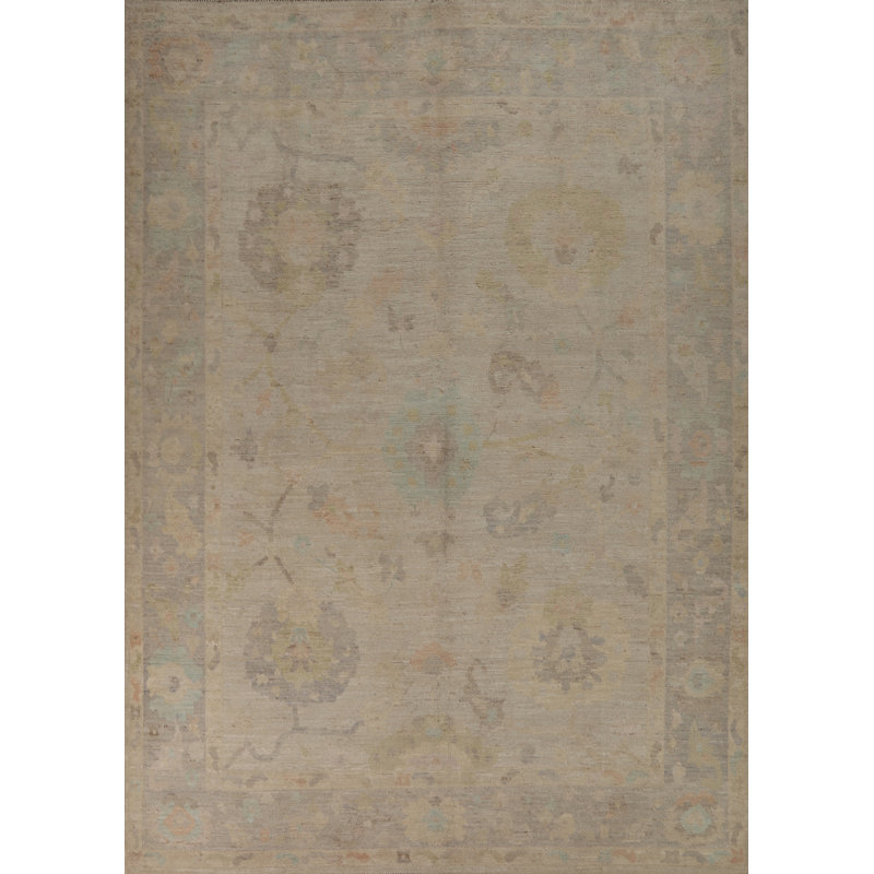 Vegetable Dye Oushak Turkish Area Rug 10
