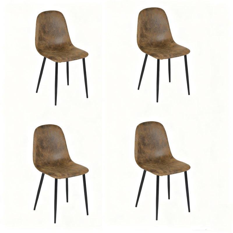 Ergonomic Faux Leather Upholstered Dining Chair, 4