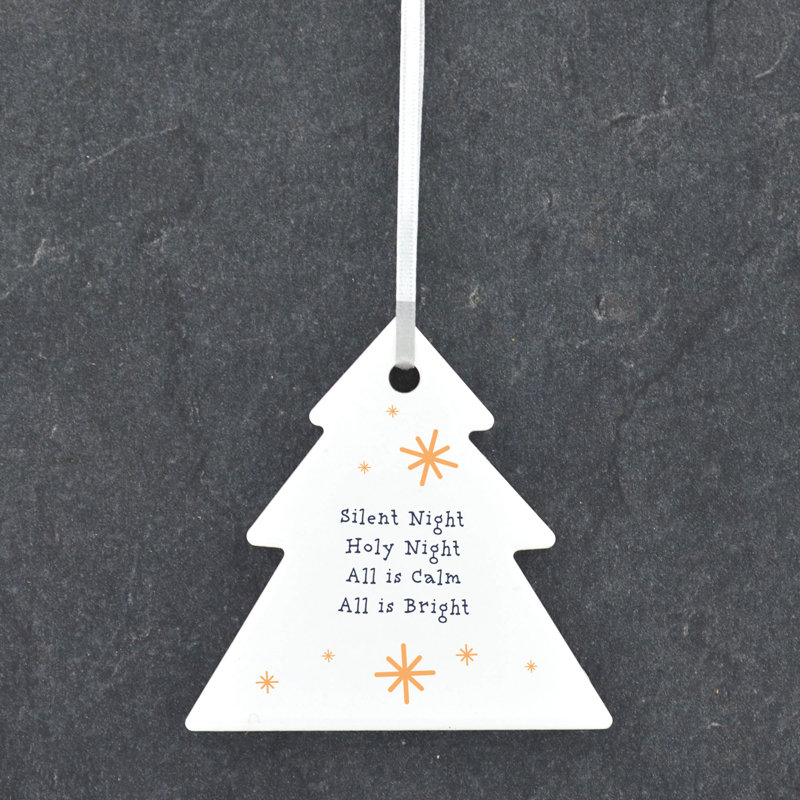 Carley Silent Night Tree Shaped Ceramic Ornament