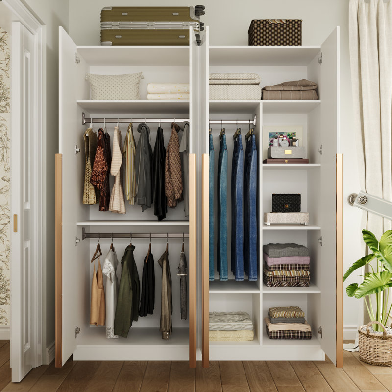Garde-robe à 4 portes avec finition brillante