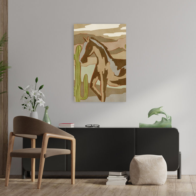 Art sauvage, paysage sauvage, cheval sauvage, cactus