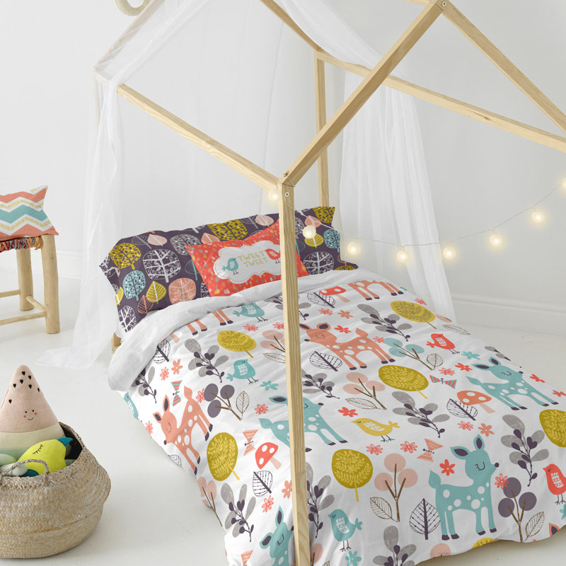 Dehn Cotton No Pattern Duvet Cover Set with Pillowcases, 155 x 220 cm - 1 Pillowcase (45 x 110 cm)