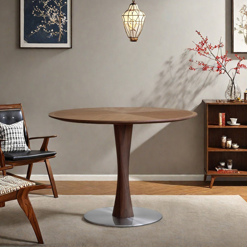 Table ronde artisanale durable et exquise, H 29,52 po x L 39,37 po x l 39,37 po
