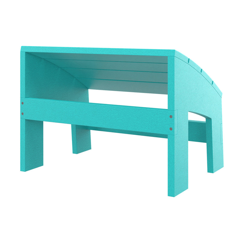 Crystal Harbor Outdoor Footstool – Recycled HDPE All-Weather Patio Ottoman for Adirondack Chairs, Turquiose