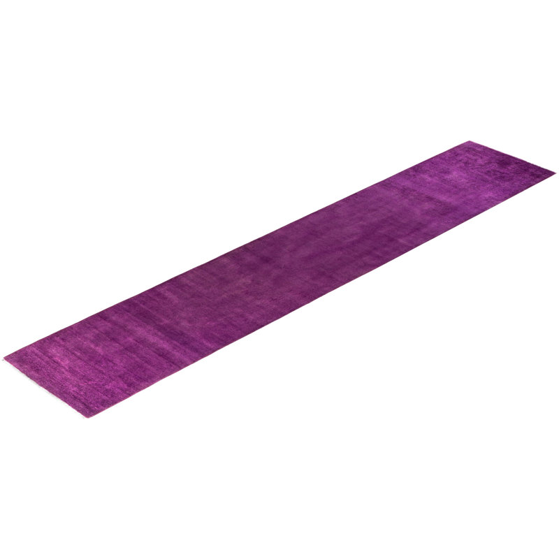 Tapis de couloir noué à la main unique Vibrance - rose, 2 pi 7 po x 13 pi 9 po