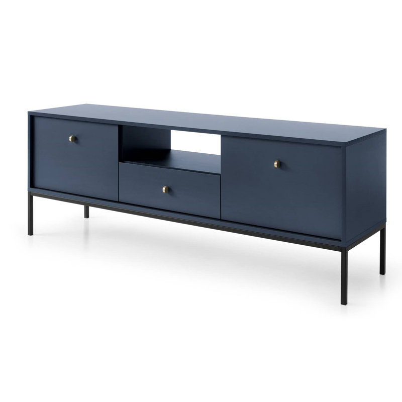 Ahwahnee Unfinished TV Stand for TVs up to 65", Navy Blue