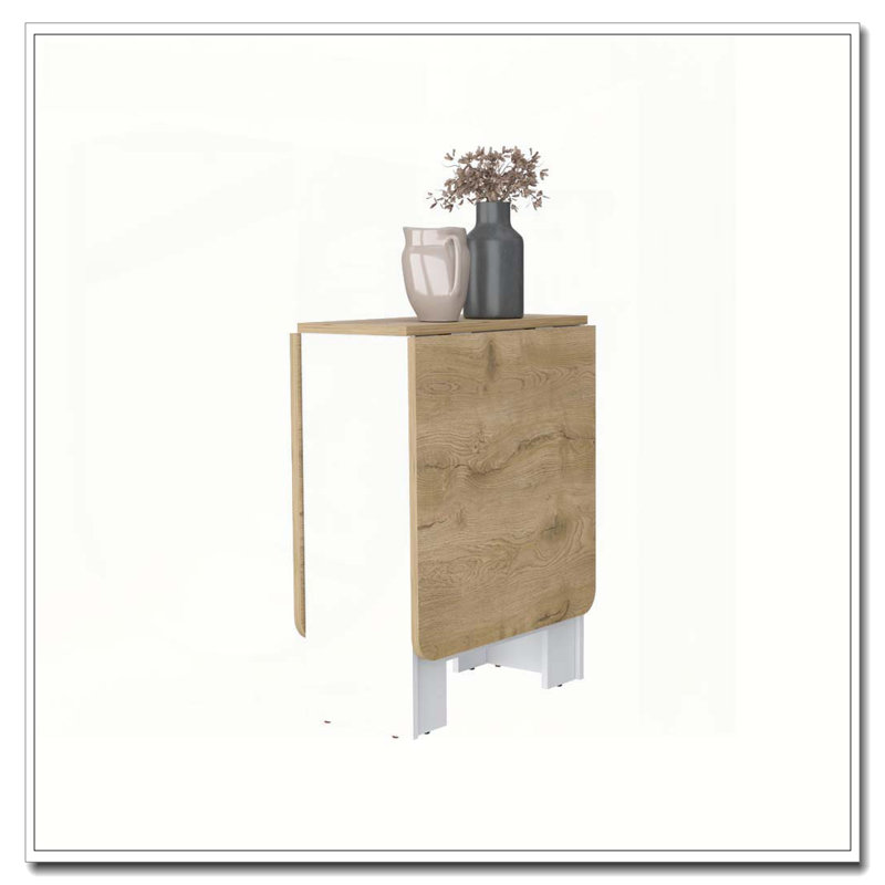 Cole White and Macadamia Folding Dining Table