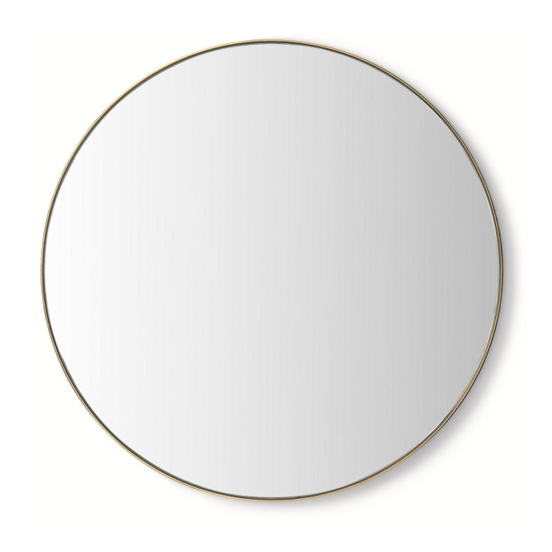 Aalina Round Stainless Steel Mirror, Brushed Brass, 36" x 36"
