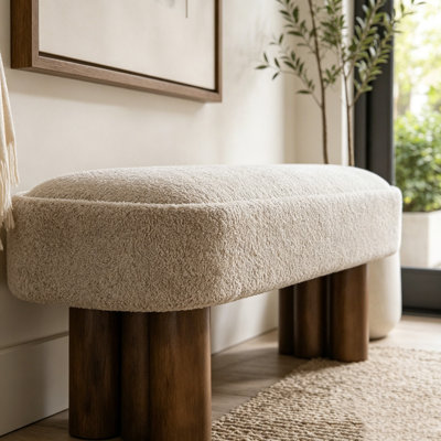 51.57'L Upholstered Boucle Bench