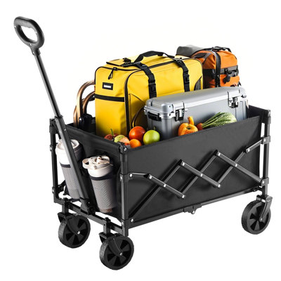 Chariot pliant pliable avec roues, chariots pliables d'une capacité de 225 lb, chariot utilitaire léger et portable pour l'épicerie, les sports, le camping et le jardin