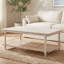 Table basse Elegant White 24 x 42 x 18 pouces avec rangement ouvert-1489085138