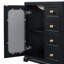 Meuble-lavabo de salle de bain avec porte en verre à fermeture en douceur, tablettes réglables et trois tiroirs, armoire d'appoint, armoire de rangement-1890863793