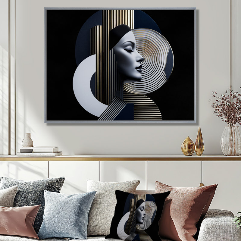 Oghosa IV - Fashion Wall Art, H 30 po x l 40 po, Picture Framed, Argent argent