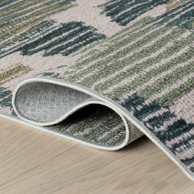 Sierro Modern Abstract Machine Washable Rug, Rectangle 3' x 5'