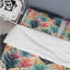 Coral And Green Enchanted Ferns Chevron Pattern - Ensemble de housse de couette à motif floral-892501735