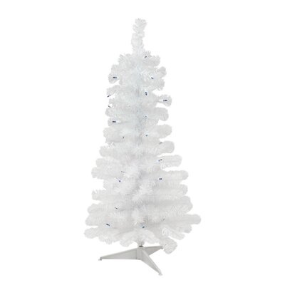 3' Pre-Lit Woodbury White Pine Slim Artificial Christmas Tree Blue Lights -  Northlight Seasonal, NORTHLIGHT SM92881