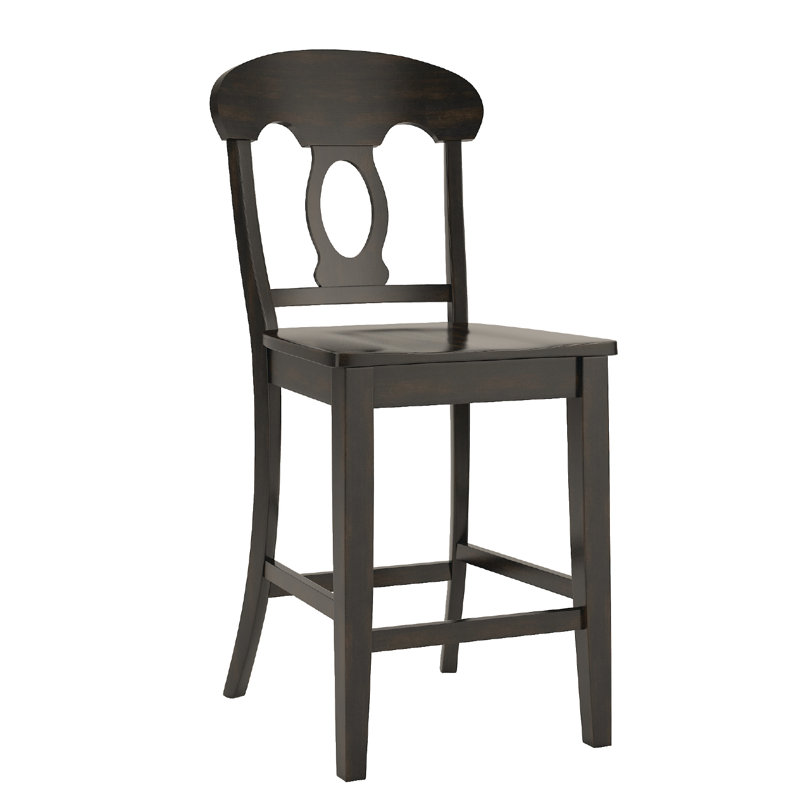 Beaufort Solid Wood Counter Stool, Antique Black, Counter Stool (24.21” Seat Height)