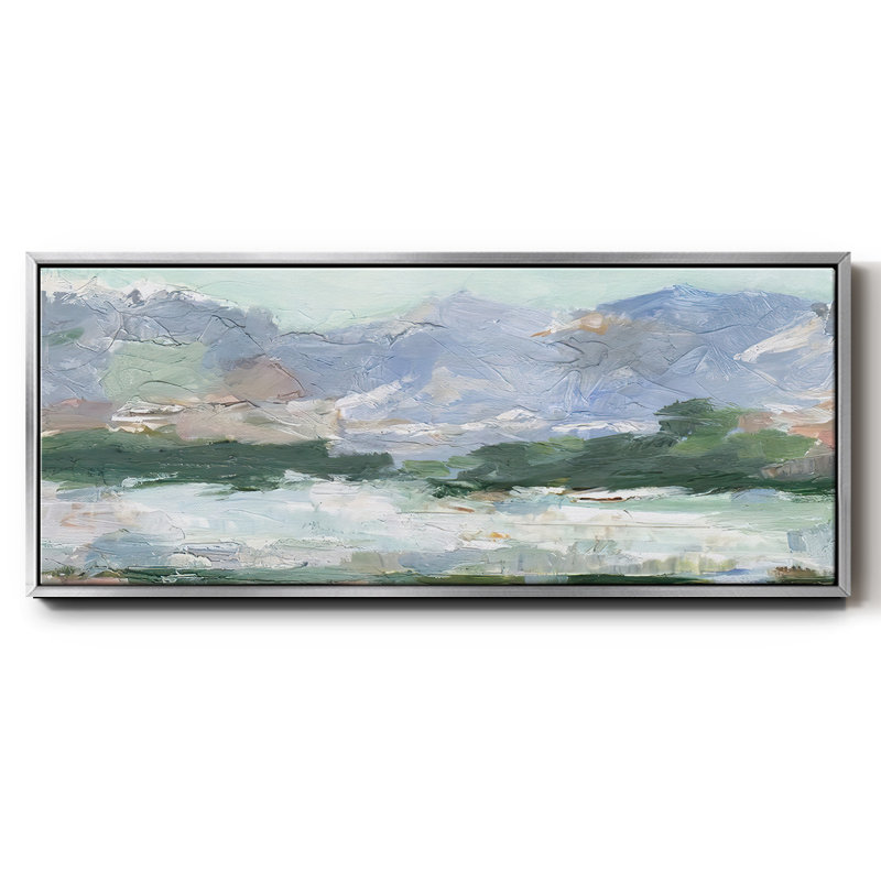 «Pastel Mountain View II», toile encadrée, H 20 po x l 50 po x P 1,5 po, Argent