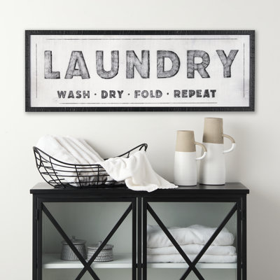 «Laundry Wash a Hand», reproduction d'art encadrée texturée