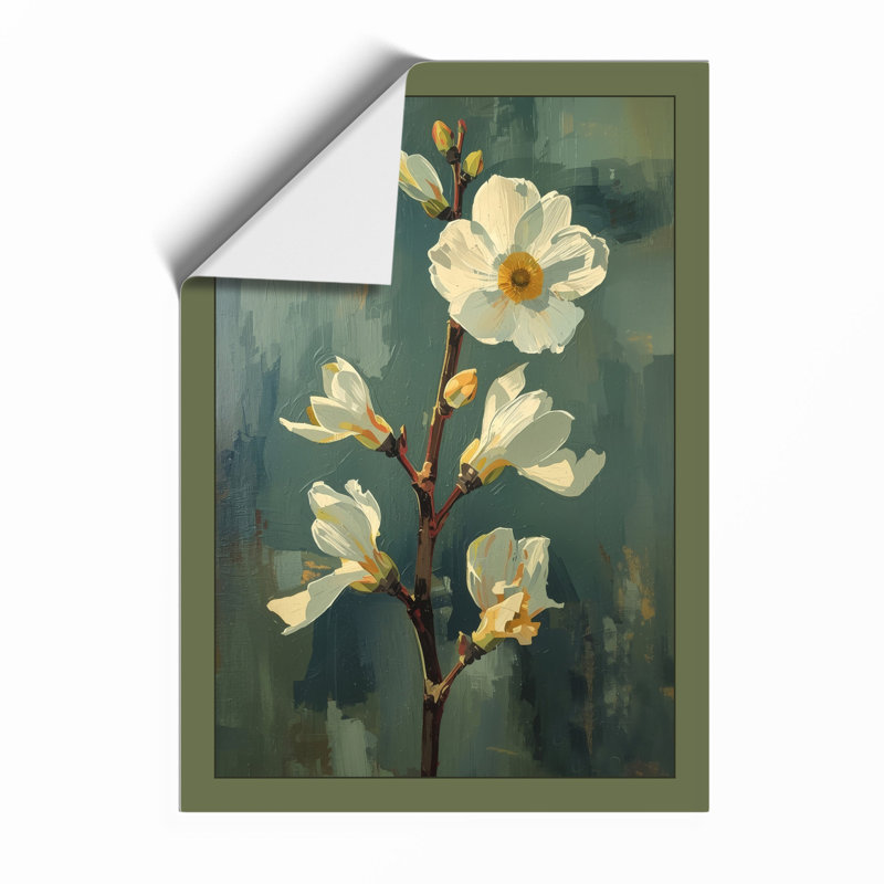 Wild Roses In Teal Botanical - Print, Unframed, A1 - 84.1 x 59.4 cm