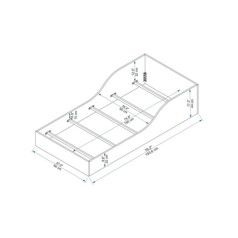 Aarushi UK Single - DE 90 X 190 Cm Bed, White