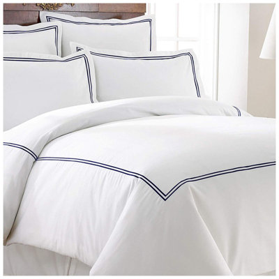 500TC Cotton Double Embroidery Sateen Solid Duvet Cover Set