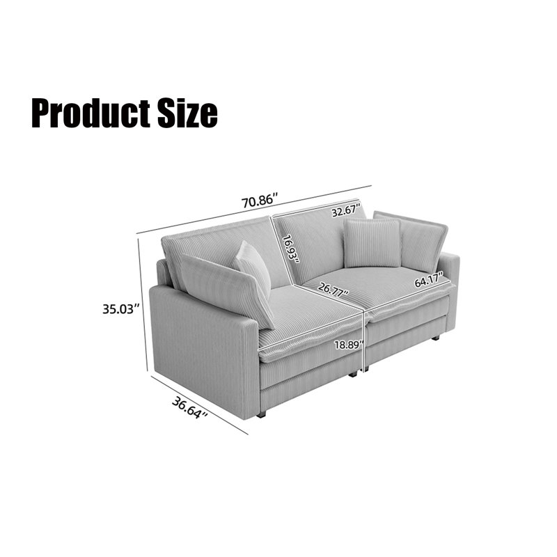 Canapé modulaire 2 places, Beige