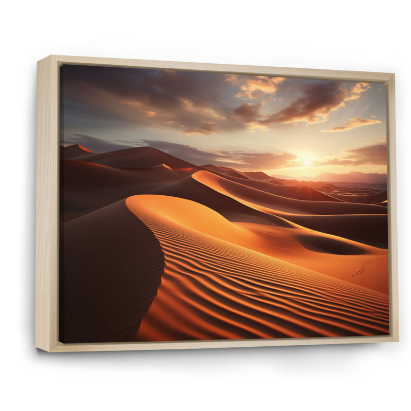 Photo de plage Sables d'or - impression, Cadre naturel flottant, H 34 po x l 44 po x P 1,5 po