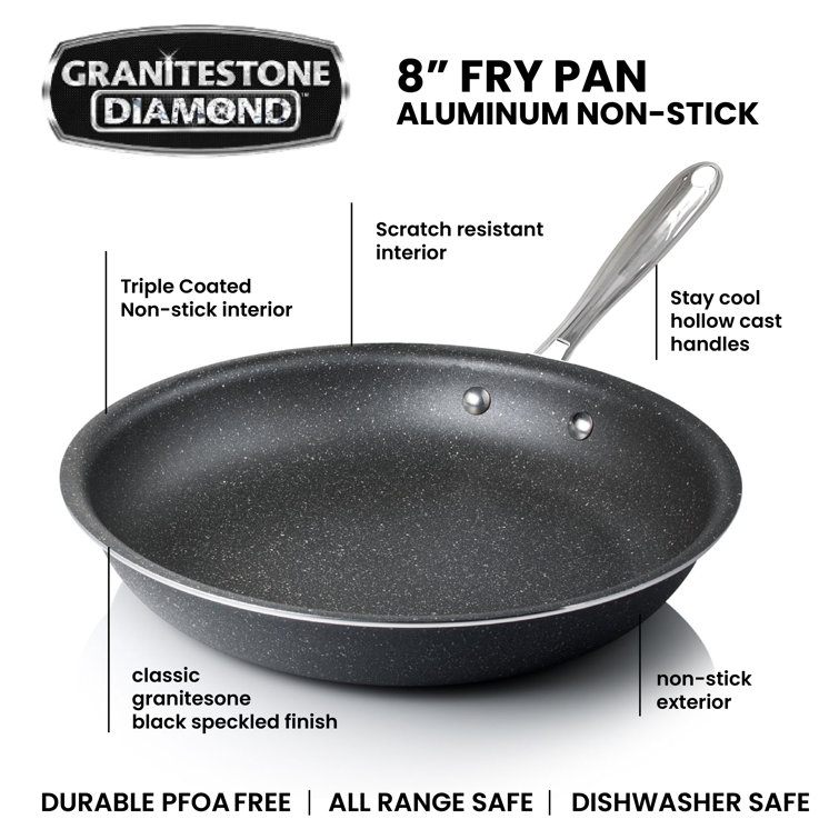 8 Inch Non Stick Skillet Frying Pan Stone Granite Coating Cookware Nonstick  Pan