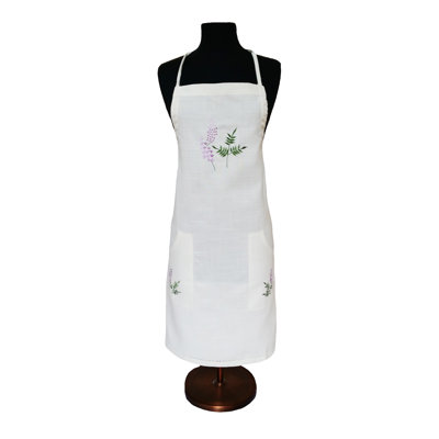 Lavender Embroidered Apron