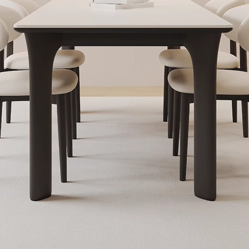 Modern Creamy Wood & Rock Table, Rectangular, 29.5"H x 55.1"L x 31.5"W