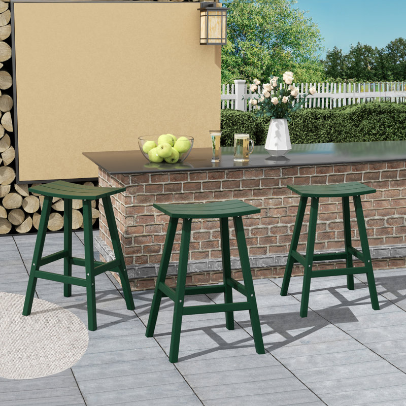 Tabouret d'extérieur Laguna, Vert foncé, Tabouret de bar (siège d'une hauteur de 29 po)