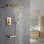 Système de douche mural complet à pression équilibrée noir mat avec valve brute