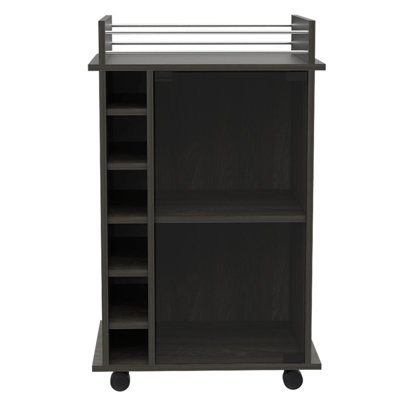 Savannah 6-Bottle 3-Shelf Bar Cart Carbon