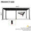 Pergola 8610j à persiennes 10 x 19 pi, structure en aluminium, contrôle extérieur, fonction de drainage, assemblage facile, noir, pour usage domestique 8610j 10 x 19 pi, finition thermolaquée, toit réglable, solution,